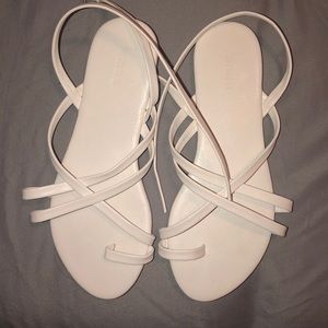 Forever 21 Shoes - Faux leather white strappy sandal Forever 21 Shoes - Faux leather white strappy sandal